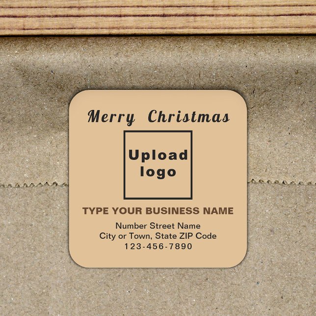 Light Brown Christmas Business Square Sticker (Creator Uploaded)