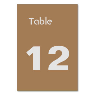 Light Brown Classical Minimalist Plain Table Number