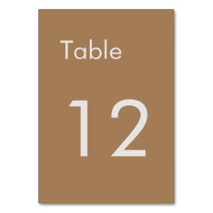 Light Brown Classical Minimalist Plain Table Number