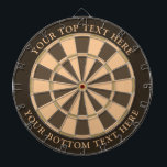 Light Brown Colours Dartboard with Custom Text<br><div class="desc">Dartboard with retro brown colours and two custom text areas. You can easily change every colour clicking on customise button.</div>