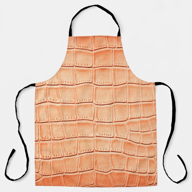 Light brown crocodile leather texture apron (Front)