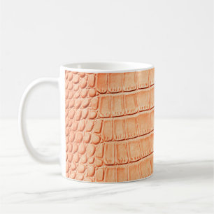 Light brown crocodile leather texture coffee mug
