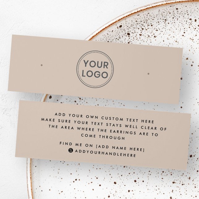 Light brown custom logo stud earring display card (Light brown custom logo stud earring display card)