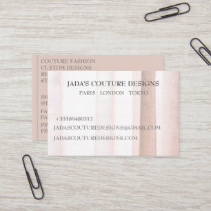Light brown fabric designer fashion couture business card
