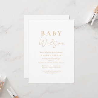 Light Brown Gender Neutral Baby Shower Invitation