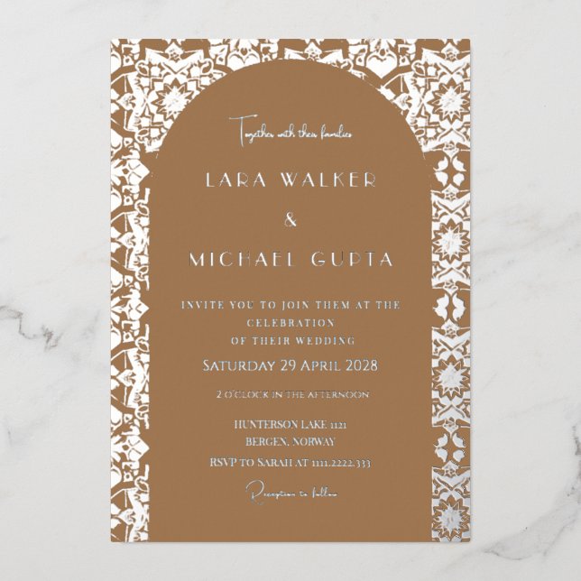 Light Brown Italian Geometric Tile Wedding (Solid) (Front)