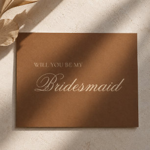 Light Brown + Ivory Autumn Bridesmaid Proposal Card