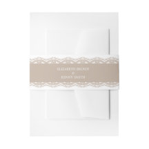 Light brown Lace Invitation Belly Band