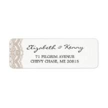 Light brown Lace Return Address Label