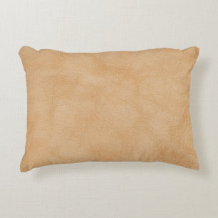 Light brown, leather texture background. decorative cushion