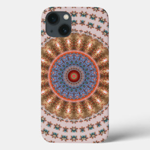 Light Brown Mandala Wheel iPhone 13 Case