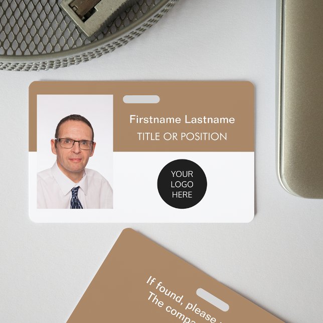 Light Brown Photo ID Name Badge (Creator Uploaded)