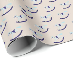 Light Brown   Rocking Horse Wrapping Paper