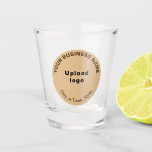 Light Brown Round Business Brand on Shot Glass