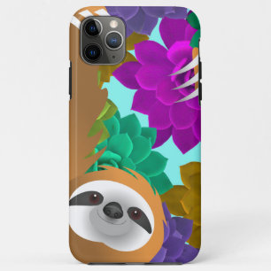 Light Brown Sloth Photographer in Colourful Jungle iPhone 11 Pro Max Case