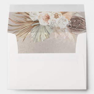 Light Brown Soft Pastel Floral Pampas Grass Envelope