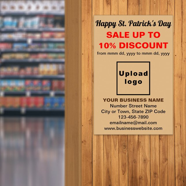 Light Brown St. Patrick's Day Business Sale Poster (Light brown St. Patrick's Day business sale poster)