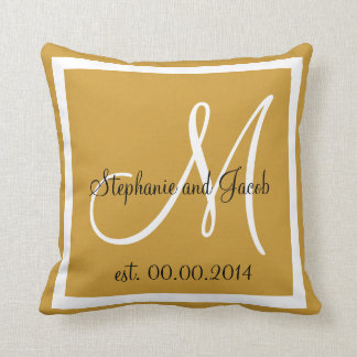 Light Brown Tan Wedding keepsake pillow