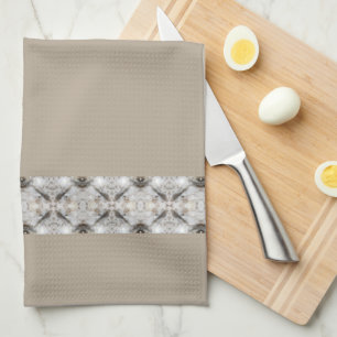 Light brown taupe and grey tea towel