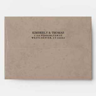 Light Brown & White Custom Invitation Envelope