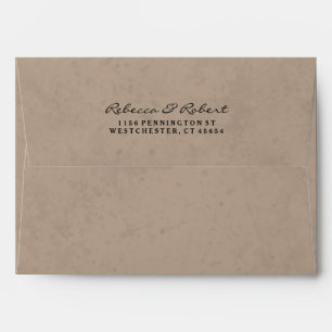 Light Brown & White Custom Invitation Envelope