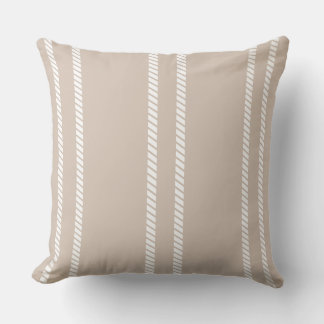 Light Brown with Stripes Throw Pillow