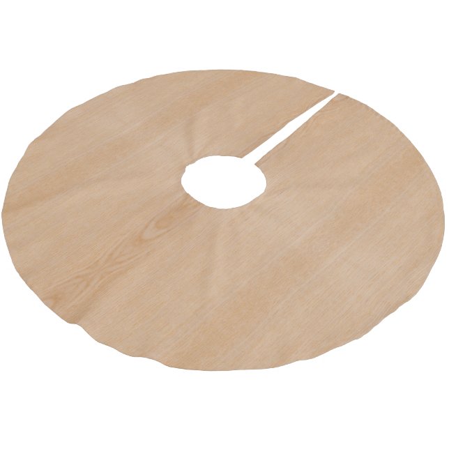 Light brown wood grain brushed polyester tree skirt (Angled)