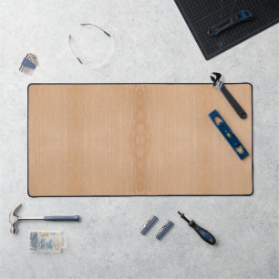Light brown wood grain elegant print desk mat