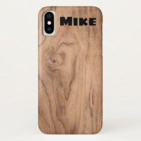 Light Brown Wood Grain Personalised Name