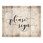 Light Brown Wood & Lights Please Sign