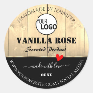 Light Brown Wooden Boards Product Labels with Logo