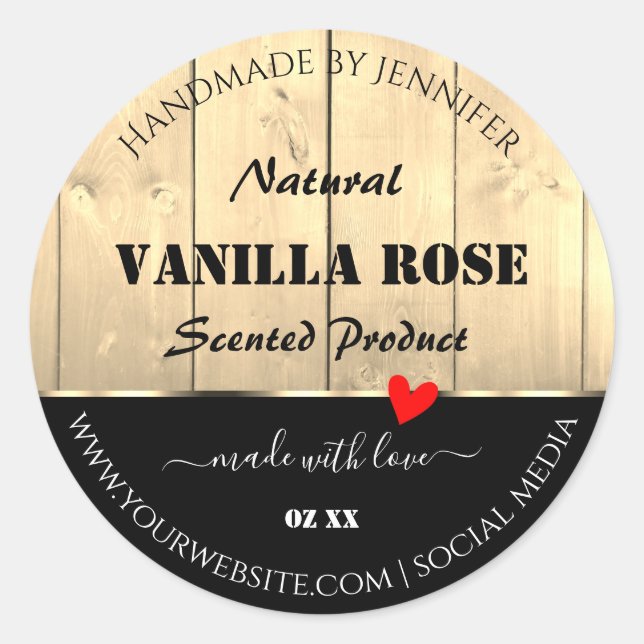 Light Brown Wooden Boards Product Packaging Labels (Front)