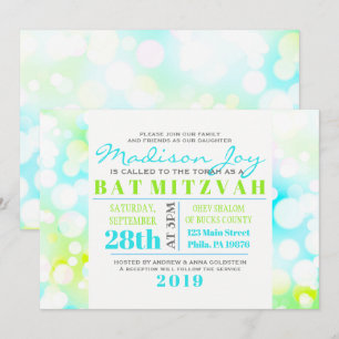 LIGHT BUBBLES Bat Mitzvah Invitation