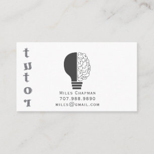 Light Bulb Brain Educational Teacher Tutor Business Card