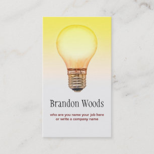 light bulb business card