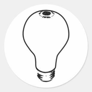 light bulb classic round sticker