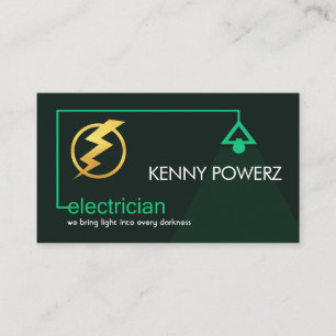 Light Bulb Electrical Power Circuit Business Card