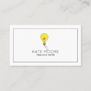 Light Bulb Idea Symbol Black And White Minimalist Business Card