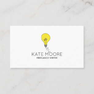 Light Bulb Idea Symbol Black And White Minimalist Business Card