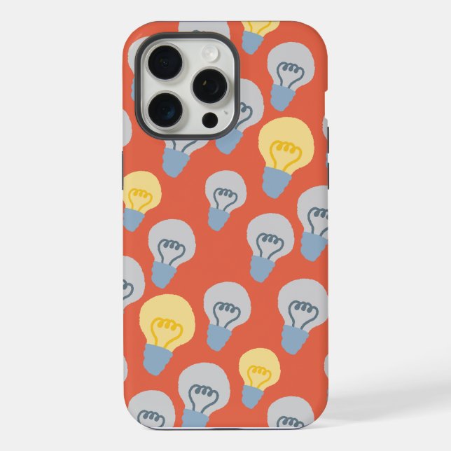 Light Bulb Illustration Bright Ideas Pattern  iPhone Case (Back)