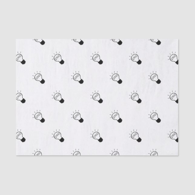 Light bulb in black and white tissue paper (Front)