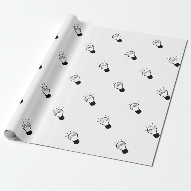 Light bulb in black and white wrapping paper (Unrolled)