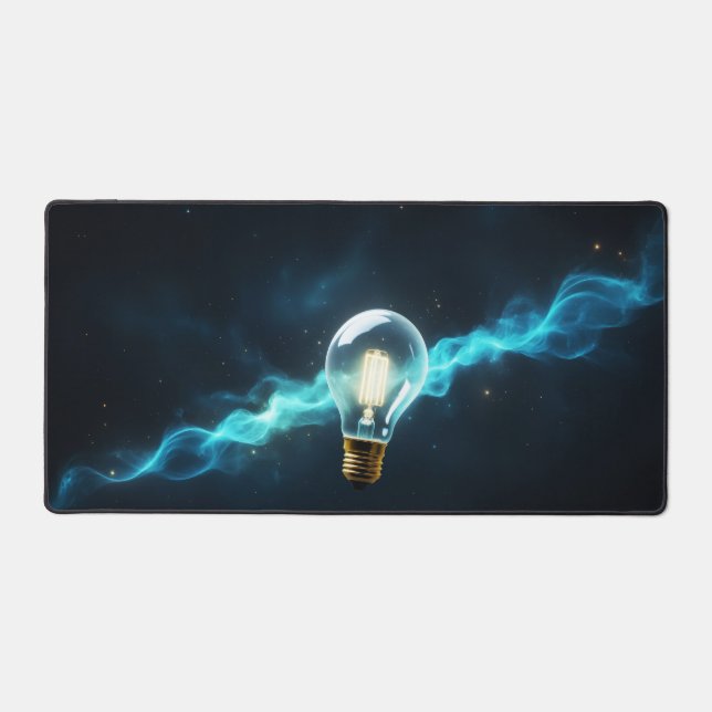light bulb in space desk mat (Front)