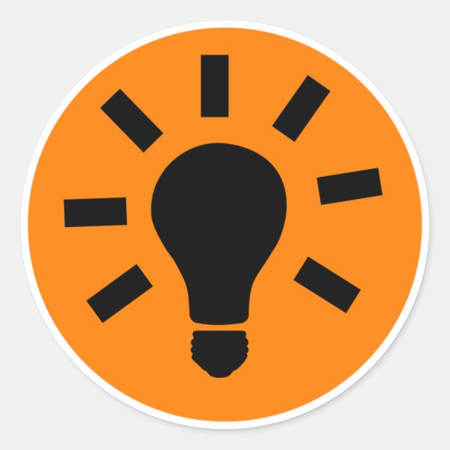 Light Bulb Lamp Symbol Classic Round Sticker (Front)