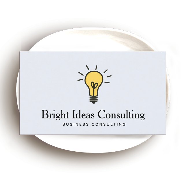 Light Bulb Logo Business Marketing Consulting Business Card (Creator Uploaded)