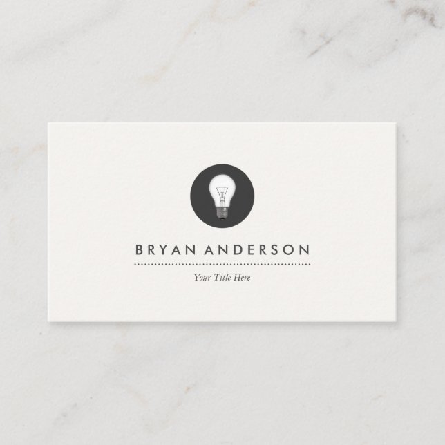 Light Bulb Logo Electrician Business Card (Front)