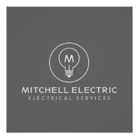LIGHT BULB MONOGRAM LOGO on GRAY for ELECTRICIANS
