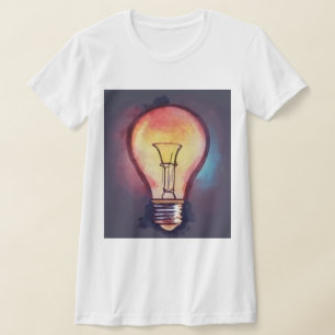 Light Bulb Watercolor Painting, Bulb T-Shirt