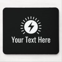 Light bulb with electricity bolt logo custom