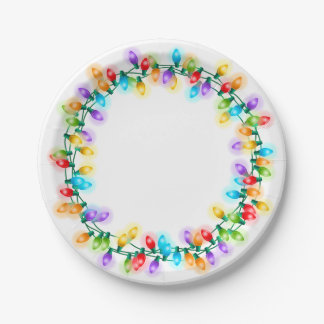 Light Bulb Wreath Paper Plate